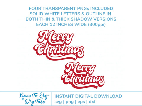 Merry Christmas SVG retro style greeting SVG Kyanite Sky Digitals 
