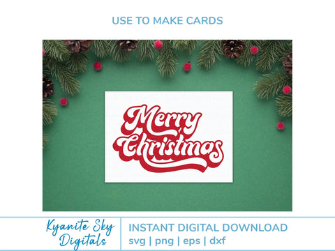 Merry Christmas SVG retro style greeting SVG Kyanite Sky Digitals 