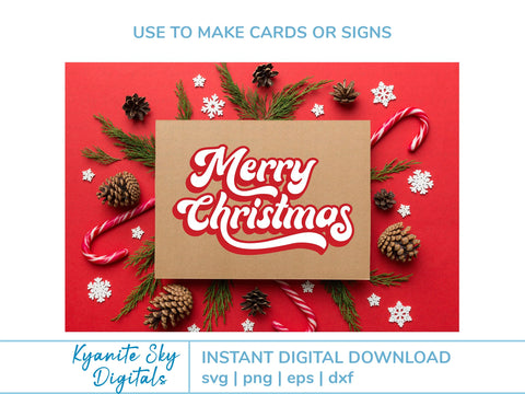 Merry Christmas SVG retro style greeting SVG Kyanite Sky Digitals 