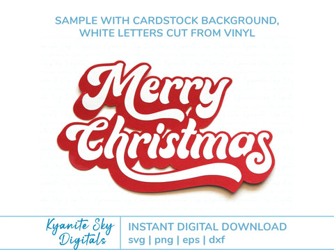 Merry Christmas SVG retro style greeting SVG Kyanite Sky Digitals 