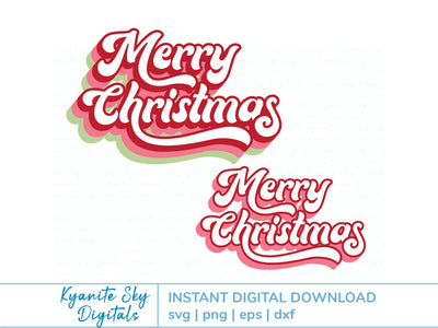 Merry Christmas SVG retro style title SVG Kyanite Sky Digitals 