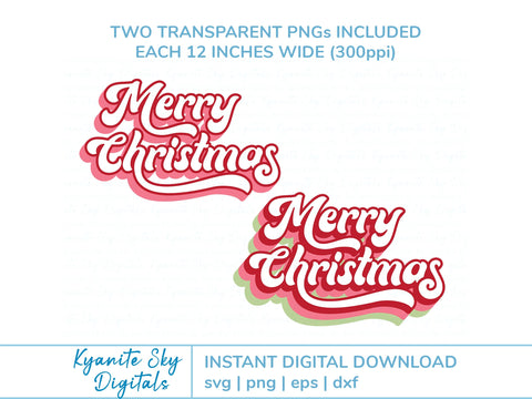 Merry Christmas SVG retro style title SVG Kyanite Sky Digitals 