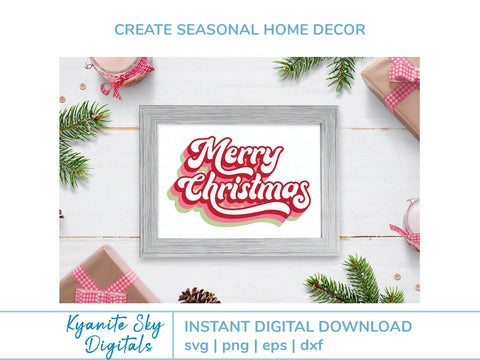 Merry Christmas SVG retro style title SVG Kyanite Sky Digitals 
