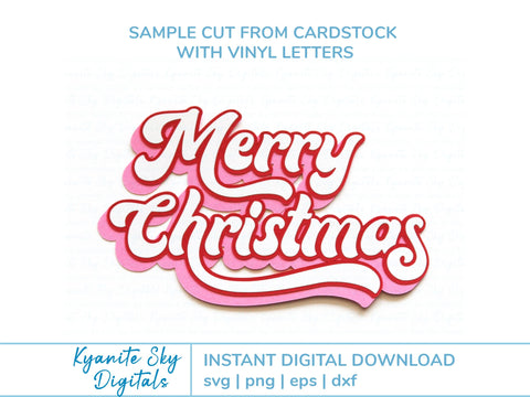 Merry Christmas SVG retro style title SVG Kyanite Sky Digitals 