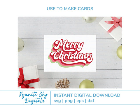 Merry Christmas SVG retro style title SVG Kyanite Sky Digitals 