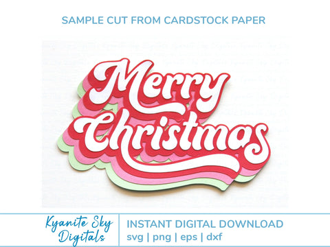 Merry Christmas SVG retro style title SVG Kyanite Sky Digitals 