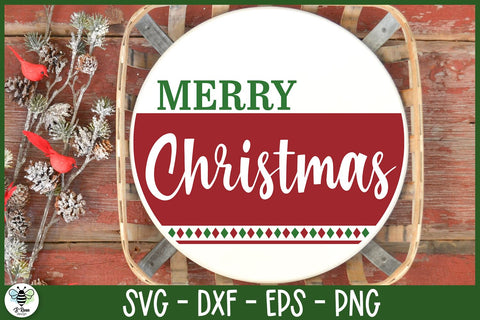 Merry Christmas SVG | Round Sign Design SVG B Renee Design 