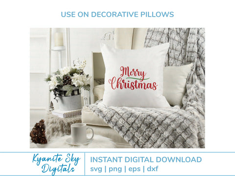 Merry Christmas SVG script title SVG Kyanite Sky Digitals 
