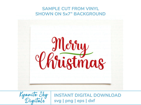 Merry Christmas SVG script title SVG Kyanite Sky Digitals 