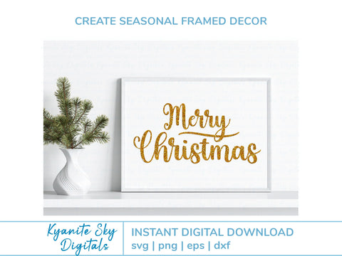 Merry Christmas SVG script title SVG Kyanite Sky Digitals 