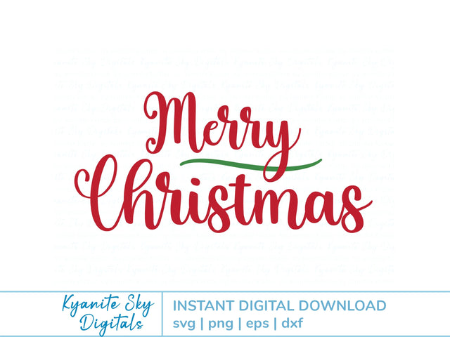 Merry Christmas SVG script title SVG Kyanite Sky Digitals 
