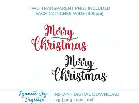 Merry Christmas SVG script title SVG Kyanite Sky Digitals 