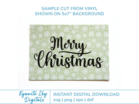 Merry Christmas SVG script title SVG Kyanite Sky Digitals 