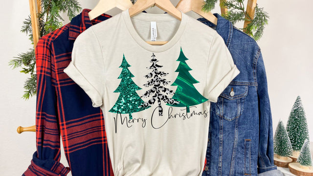 Merry Christmas Teal Trees PNG | Teal Watercolor Christmas Tree Sublimation | Modern Holiday Sublimation Design Sublimation Print Perfect Design Shop 