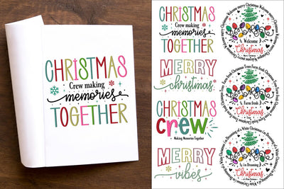 Merry Christmas Text Festive Christmas Tree Bow Holiday Png SVG designmaster24 