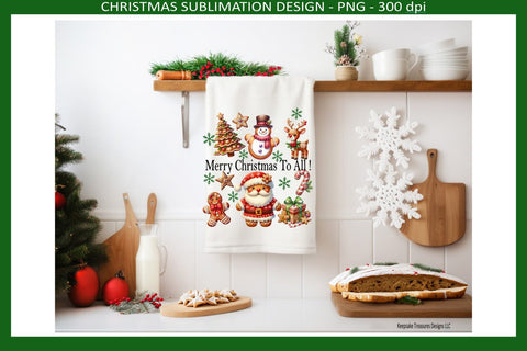Merry Christmas To All Sublimation Png Design With Multiple Uses, Digital Download Sublimation Keepsake Treasures Designs LLC. 