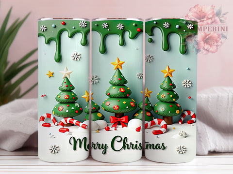 Merry Christmas Tree 20oz Tumbler Wrap, Merry Christmas, Christmas Tree, Xmas Holiday, 20oz Tumbler, Sublimation Wrap, Holiday Decor, Christmas Gift Sublimation Li Zamperini 