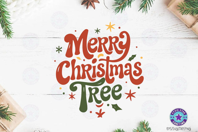 Merry Christmas Tree, Christmas Quote SVG Design, Christmas Sublimation SVG FiveStarCrafting 