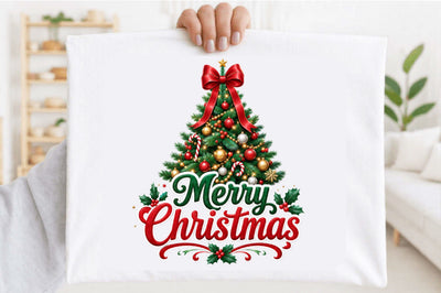 Merry Christmas Tree Clipart PNG Sublimation SVGArt 
