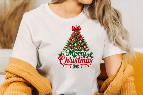 Merry Christmas Tree Clipart PNG Sublimation SVGArt 