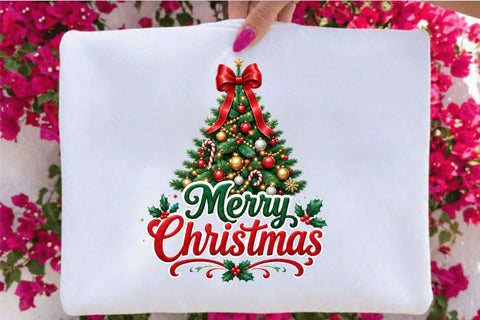 Merry Christmas Tree Clipart PNG Sublimation SVGArt 