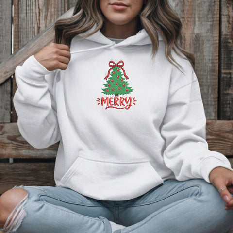 Merry Christmas Tree Embroidery Design – Christmas Bow Holiday Tree Machine Embroidery File Embroidery/Applique DESIGNS PatternFeed8 