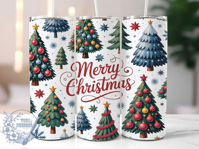 Merry Christmas Tree Holiday Tumbler, Xmas Tree Holiday Wrap, 20oz Tumbler Sublimation, Festive Christmas Tree Design, Cozy Winter Sublimation, Cute Holiday Tumbler, Seasonal Christmas Wrap Sublimation ToriDesigns 