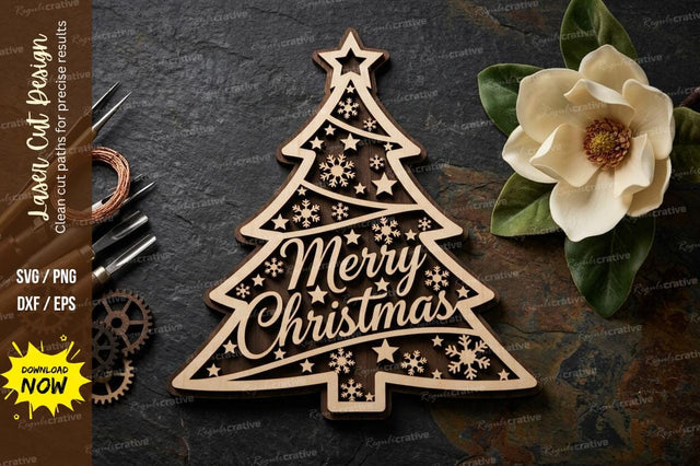 Merry Christmas Tree laser Cut svg Cutting file, merry christmas svg SVG Regulrcrative 