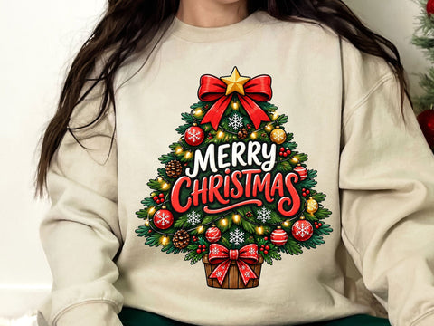 Merry Christmas Tree PNG Clipart Retro SVG artprintfile 