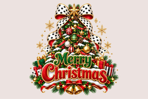 Merry Christmas Tree PNG Clipart Sublimation SVGArt 