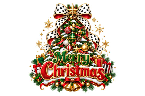 Merry Christmas Tree PNG Clipart Sublimation SVGArt 