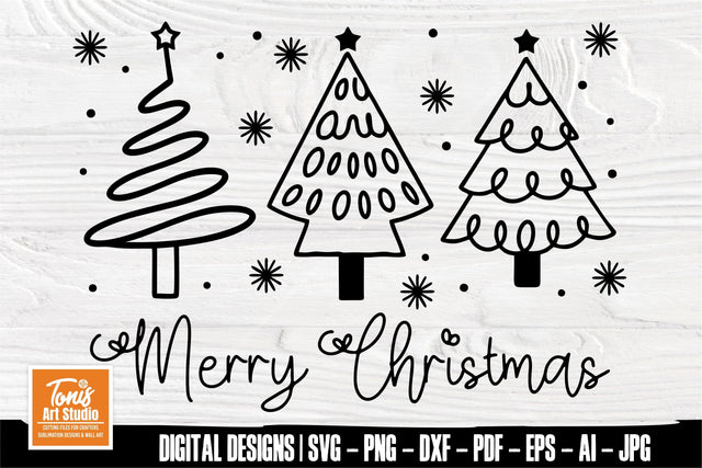 Merry Christmas tree Svg | holiday season svg | Merry Christmas t shirt | winter svg cut file | Christmas Quote svg | Christmas clipart svg SVG TonisArtStudio 