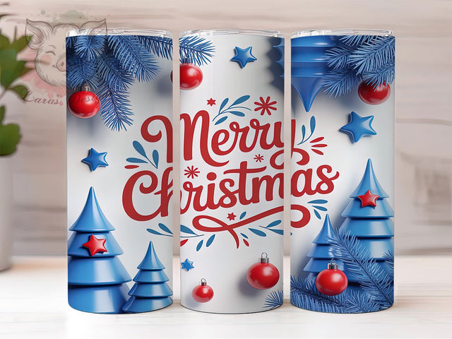 Merry Christmas Tree Tumbler, Holiday Tree Sublimation Design, Festive Evergreen Art, 20oz Christmas Tumbler, Whimsical Holiday Mug, Elegant Tree Cup, Seasonal Christmas Wrap Sublimation Lara' s Designs 