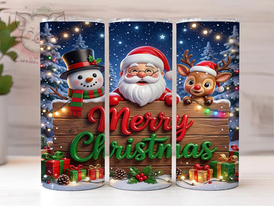 Merry Christmas Trio 20oz Tumbler, Merry Christmas Trio, Christmas Trio, Merry Xmas Trio, Christmas Trio PNG, Merry Christmas PNG, Trio Tumbler Wrap, Xmas Trio Tumbler Sublimation Lara' s Designs 