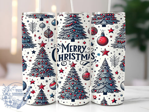 Merry Christmas Tumbler, Christmas Tree Wrap, 20oz Sublimation Design, Holiday Drinkware, Festive Tumbler, Winter Cup Wrap, Cute Christmas Mug Sublimation ToriDesigns 
