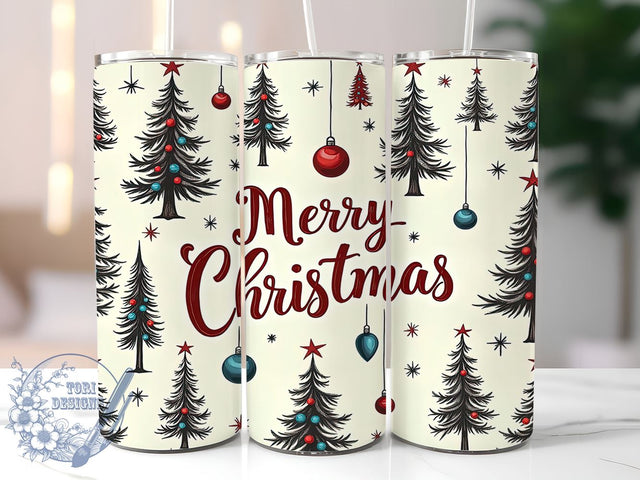Merry Christmas Tumbler, Christmas Tree Wrap, 20oz Sublimation Design, Holiday Drinkware, Festive Tumbler, Winter Cup Wrap, Cute Christmas Mug Sublimation ToriDesigns 