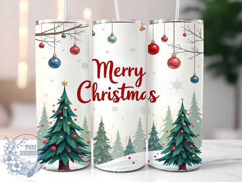 Merry Christmas Tumbler, Christmas Tree Wrap, 20oz Sublimation Design, Holiday Drinkware, Festive Tumbler, Winter Cup Wrap, Cute Christmas Mug Sublimation ToriDesigns 