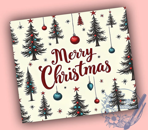 Merry Christmas Tumbler, Christmas Tree Wrap, 20oz Sublimation Design, Holiday Drinkware, Festive Tumbler, Winter Cup Wrap, Cute Christmas Mug Sublimation ToriDesigns 