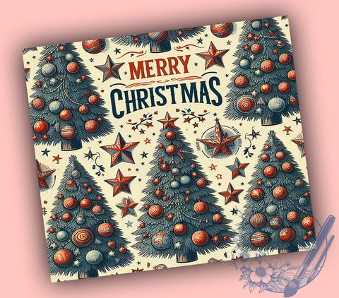 Merry Christmas Tumbler, Christmas Tree Wrap, 20oz Sublimation Design, Holiday Drinkware, Festive Tumbler, Winter Cup Wrap, Cute Christmas Mug Sublimation ToriDesigns 