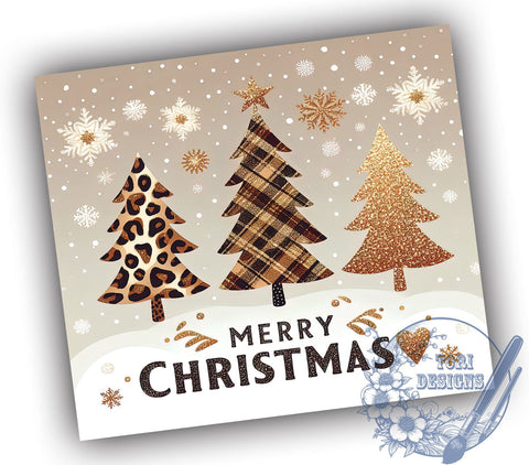 Merry Christmas Tumbler, Leopard Print Snowflake, 20oz Wrap, Sublimation Design, Digital Download, Holiday Decor, Merry Bright Tumbler Sublimation ToriDesigns 