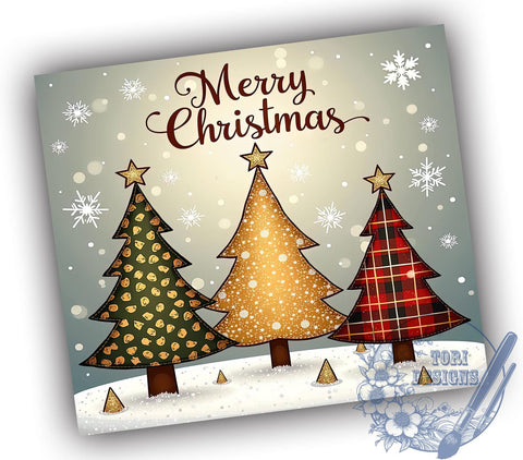 Merry Christmas Tumbler, Leopard Print Snowflake, 20oz Wrap, Sublimation Design, Digital Download, Holiday Decor, Merry Bright Tumbler Sublimation ToriDesigns 