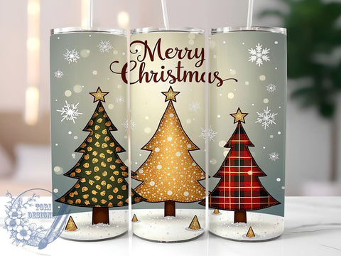 Merry Christmas Tumbler, Leopard Print Snowflake, 20oz Wrap, Sublimation Design, Digital Download, Holiday Decor, Merry Bright Tumbler Sublimation ToriDesigns 