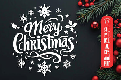 Merry Christmas Typography SVG Cut File SVG MD JOYNAL ABDIN 