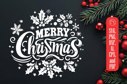 Merry Christmas Typography SVG Cut File SVG MD JOYNAL ABDIN 