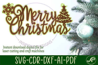 Merry Christmas wall art sign, SVG file. SVG APInspireddesigns 