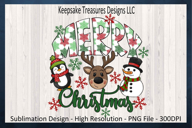 Merry Christmas Whimsical Characters Sublimation PNG Design Digital Download Sublimation Keepsake Treasures Designs LLC. 