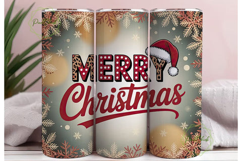 Merry Christmas Y Tumbler Wrap Sublimation PixelChick 