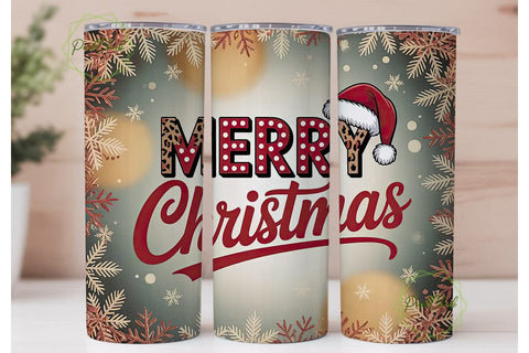 Merry Christmas Y Tumbler Wrap Sublimation PixelChick 