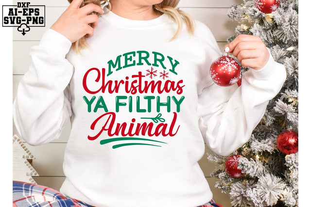 Merry Christmas Ya Filthy Animal Svg Cut Files Creative Art SVG CraftlabSvg55 