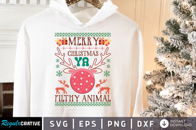 Merry christmas ya filthy animal SVG design SVG Regulrcrative 